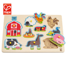 E1402 Educational Water based paint wooden 3d jigsaw puzzle animal